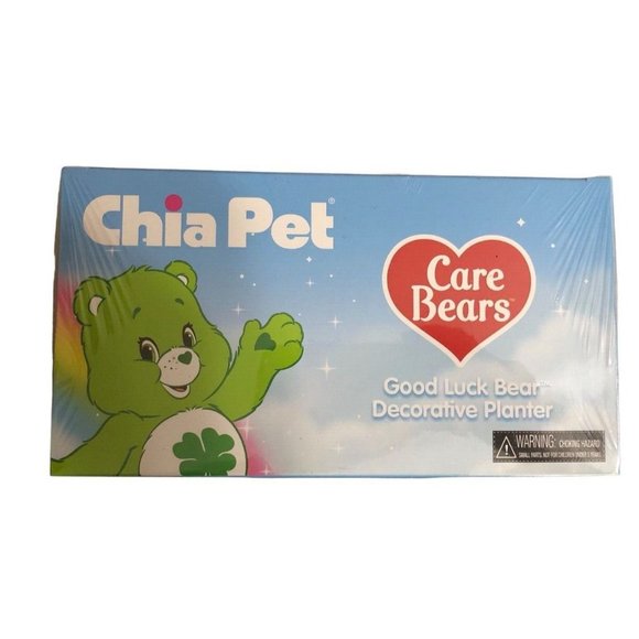 Chia Pet Care Bears Good Luck Bear Decorative Pottery Planter Green NIB Sealed - Picture 9 of 11